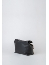 Black and taba paneled folded pounch bag