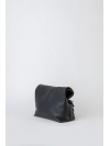 Black paneled folded pounch bag