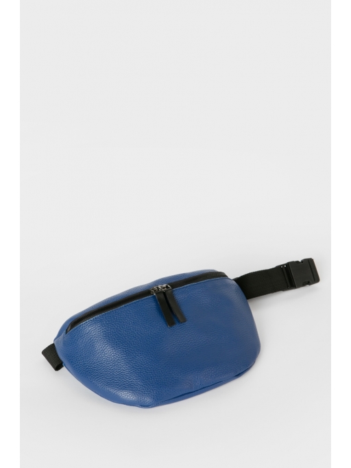 Blue leather belt bag