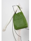 Green seamed shopping bag