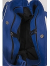 Lapis blue seamed handbag