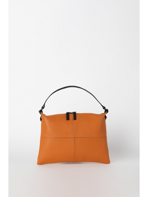 Orange seamed shoulder bag