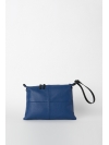 Lapis blue seamed shoulder bag