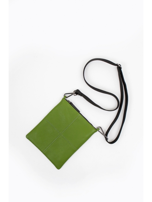 Green seamed cross-belt bag