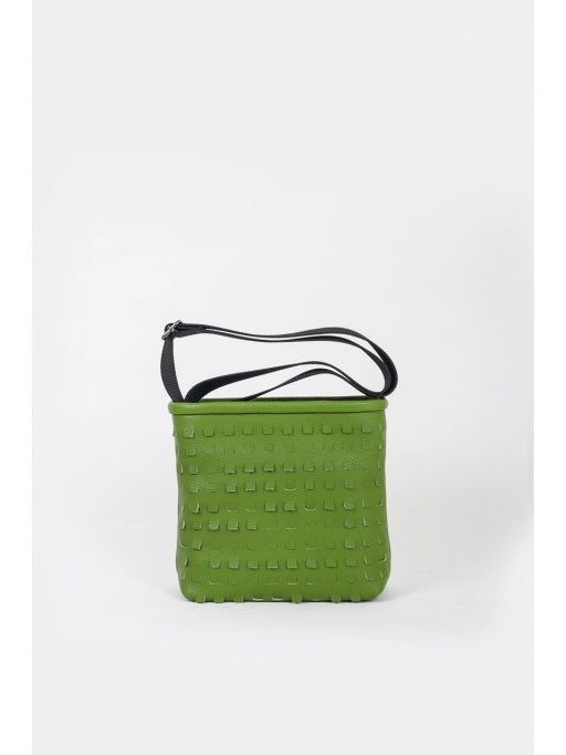 Green perforated crossbody bag