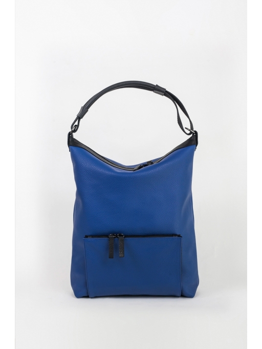 Lapis blue leather hobo bag