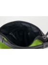 Green leather hobo bag
