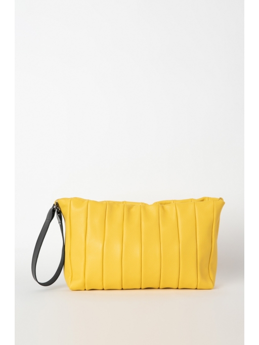 Yellow quilted shoulder bag