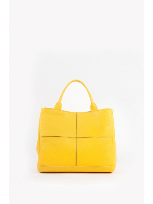 Yellow seamed handbag