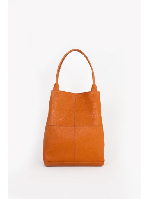 Orange seamed shopping bag