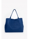 Lapis blue seamed tote bag