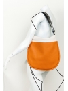 Orange and beige round shoulder bag