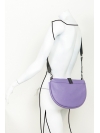 Purple half-moon shoulder bag