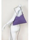 Purple seamed shoulder bag