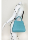 Aqua seamed handbag