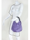 Purple bucket top-handle bag