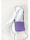 Purple perforated crossbody bag