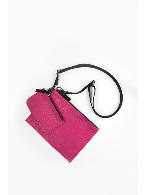 Fuchsia bag and wallet set