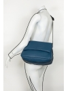 Blue large flapover shoulder bag