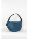 Blue large flapover hobo bag