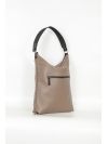 Taupe perforated leather hobo bag