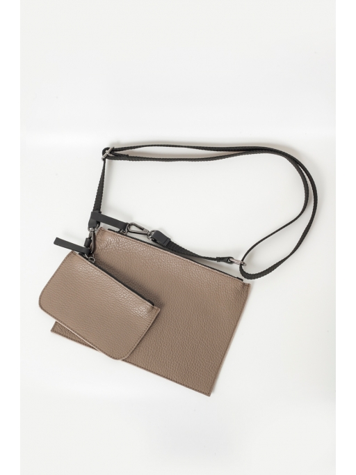 Taupe bag and wallet set
