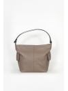 Taupe leather tote bag