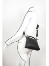 Black snake-print top-handle bag