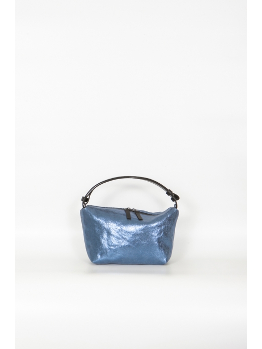 Metallic blue shoulder bag