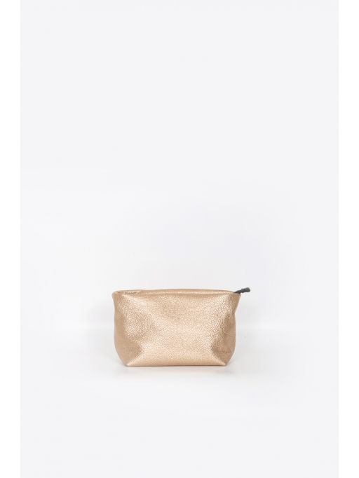 Gold small leather clutch bag